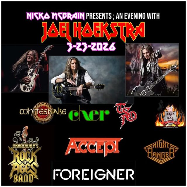 Nicko McBrain presents: An Evening with Joel Hoekstra! Get your tickets in the link included in the post below! It's guaranteed to be a great evening! We hope to see you there! 🤘🔥🤘